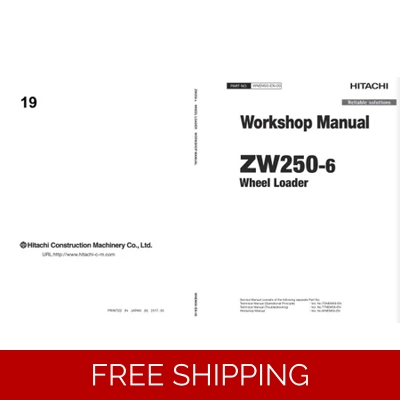 HITACHI ZW250-6 WHEEL LOADER WORKSHOP MANUAL AND DIAGRAMS